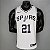 Regata Basquete NBA San Antonio Spurs Duncan 21 Branca Edição Jogador Silk - Imagem 1