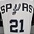 Regata Basquete NBA San Antonio Spurs Duncan 21 Branca Edição Jogador Silk - Imagem 5