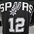 Regata Basquete NBA San Antonio Spurs Aldridge 12 Preta Edição Jogador Silk - Imagem 3