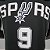 Regata Basquete NBA San Antonio Spurs Parker 9 Preta Edição Jogador Silk - Imagem 3