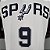 Regata Basquete NBA San Antonio Spurs Parker 9 Branca Edição Jogador Silk - Imagem 6