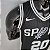 Regata Basquete NBA San Antonio Spurs Ginobili 20 Preta Edição Jogador Silk - Imagem 3
