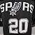Regata Basquete NBA San Antonio Spurs Ginobili 20 Preta Edição Jogador Silk - Imagem 5