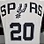 Regata Basquete NBA San Antonio Spurs Ginobili 20 Branca Edição Jogador Silk - Imagem 3