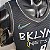 Regata Basquete NBA Brooklyn Nets Jordan 6 Edição Preta Jogador Silk - Imagem 5