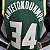 Regata Basquete NBA Milwaukee Bucks Antetokounmpo 34 Verde Edição Jogador Silk - Imagem 7
