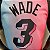 Regata Basquete NBA Miami Heat Wade 3 Rosa E Azul Edição Jogador Silk - Imagem 4