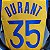 Regata Basquete NBA Golden State Warriors Durant 35 Amarela Edição Jogador Silk - Imagem 9