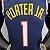 Regata Basquete NBA Denver Nuggets Porter Jr 1 Azul Escuro Edição Jogador Silk - Imagem 6