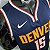 Regata Basquete NBA Denver Nuggets Jokic 15 Azul Escuro Edição Jogador Silk - Imagem 3