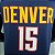 Regata Basquete NBA Denver Nuggets Jokic 15 Azul Escuro Edição Jogador Silk - Imagem 4