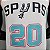 Regata Basquete NBA San Antonio Spurs Ginobili 20 Branca Edição Jogador Silk 2022 - Imagem 3