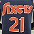 Regata Basquete NBA Philadelphia 76ers Embiid 21 Azul Jogador Silk 2022 - Imagem 9