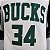 Regata Basquete NBA Milwaukee Bucks antetokounmpo 34 Branca Edição Jogador Silk 2022 - Imagem 5