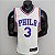 Regata Basquete NBA Philadelphia 76ers 75º aniversário Iverson 3 Edição Jogador Silk - Imagem 1