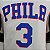 Regata Basquete NBA Philadelphia 76ers 75º aniversário Iverson 3 Edição Jogador Silk - Imagem 3