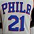 Regata Basquete NBA Philadelphia 76ers 75º aniversário Embiid 21 Edição Jogador Silk - Imagem 7