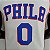 Regata Basquete NBA Philadelphia 76ers 75º aniversário Maxey 0 Edição Jogador Silk - Imagem 9