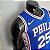 Regata Basquete NBA Philadelphia 76ers 75º aniversário Azul Simmons 25 Edição Jogador Silk - Imagem 3