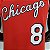 Regata Basquete NBA Chicago Bulls 75º aniversário Lavine 8 Vermelha Edição Jogador Silk - Imagem 5