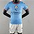 Novo Kit Infantil Manchester City 1 Azul Camisa e Short  2022 / 2023 - Imagem 1