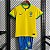 Novo Kit Infantil Brasil 1 Amarela Camisa e Short 2022 / 2023 - Imagem 1