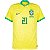 Nova Camisa Brasil 1 Amarela Rodrygo 21 Torcedor 2022 / 2023 - Imagem 2