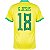 Nova Camisa Brasil 1 Amarela G.Jesus 18 Torcedor 2022 / 2023 - Imagem 1