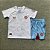 Novo Kit Infantil Aston Villa 2 Camisa e Short 2023 / 2024 - Imagem 1