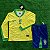 Novo Kit Infantil Brasil 1 Manga Longa e Short  2024 / 2025 - Imagem 1