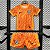 Novo Kit Infantil Inglaterra Goleiro Laranja Camisa e Short 2024 / 2025 - Imagem 1