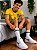 Meia Esportiva de Algodão Listra Verde e Amarela Brasil Branca - Imagem 2
