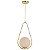 Pendente E-27 Pérola Gota de Ouro Brilhosa 01 Lâmpada - Avant - Imagem 1