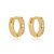 Brinco argola cravejada de zircônia folheado a ouro 18k - Imagem 1