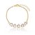 Pulseira de zircônia com 5 Corações folheada a ouro 18k - Imagem 1