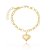 Pulseira elos com pingente de coração folheada a ouro 18k - Imagem 1