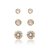 Kit de brincos ponto de luz folheado a ouro 18k - Imagem 1