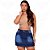 Mini Saia Jeans Com 2 Babados - EWF Jeans - Azul Escuro - Imagem 1
