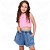 Short Jeans Feminino Infantil com Elástico na Cintura - Marmorizado - Imagem 1