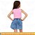 Short Jeans Feminino Infantil com Elástico na Cintura - Marmorizado - Imagem 2