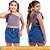 Mini Saia Jeans Infantil / Juvenil Destroyed com Strass - Azul Médio - Imagem 2