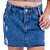Mini Saia Jeans Infantil / Juvenil Destroyed com Strass - Azul Médio - Imagem 1