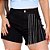 Short Jeans Feminino com Franja de Strass - EWF - Preto - Imagem 1
