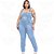 Macacão Jardineira Feminina Jeans Longo Clássica - EWF Jeans - Azul Claro - Imagem 2