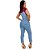 Macacão Jardineira Feminina Jeans Longo Retrô - EWF Jeans - Azul Claro - Imagem 2