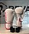 CONJUNTO LUVA BOXE/MUAY THAI FIRST FX2 FEM BRANCO/ ROSA PRETORIAN 12OZ - Imagem 1