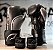 CONJUNTO LUVA BOXE/MUAY THAI FIRST FX1 UNIS PRETO/PRATA PRETORIAN 14OZ - Imagem 1