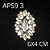 APLIQUE STRASS VIDRO APS9 3 REF 100528 - Imagem 1