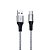 Cabo USB-C p/ USB-A 1,5m Nylon Trançado Cinza Carga Rápida - Imagem 6