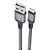 Cabo Lightning Ultra Resistente 1,0m Nylon Trançado Cinza - Imagem 2